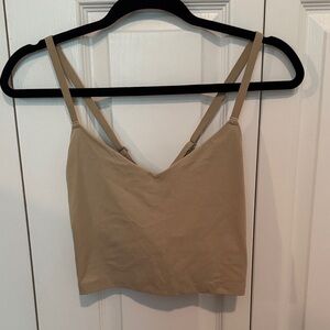Aerie Offline Tan Spaghetti Strap Bra Top with razor back adjustable straps